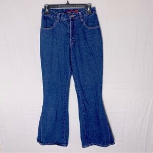 Vintage Stone Jeans Med Wash High Rise Embroidered Flare Leg Jeans 2